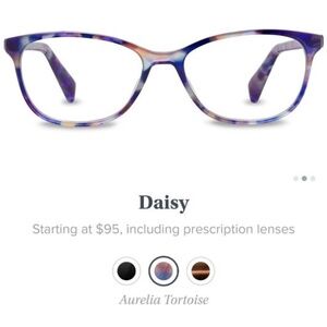 COPY - RARE! Warby Parker Daisy Frame in Aurelia Tortoise WIDE